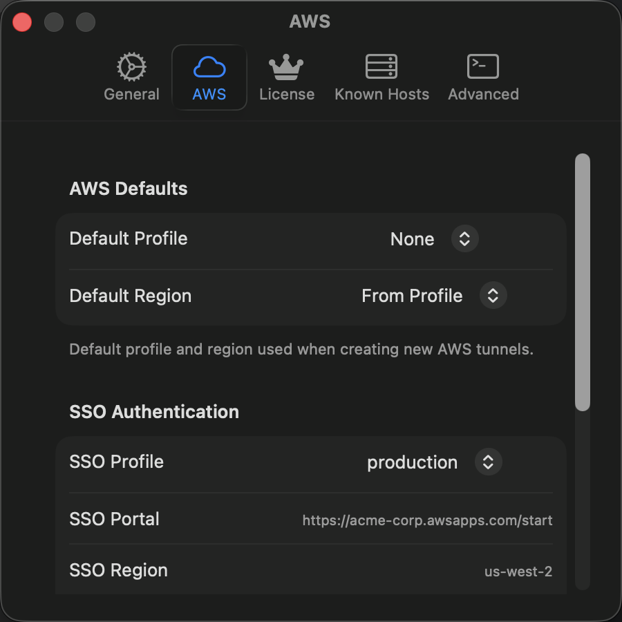 AWS Session Manager configuration settings in Storm Tunnel